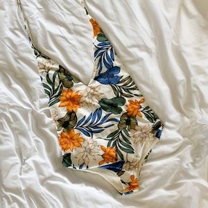 ONE PIECE | Tropical Halter Swimsuit with low back